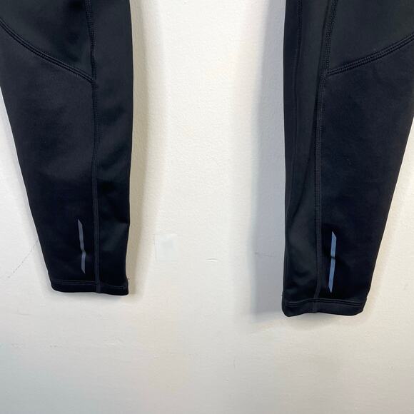Athleta Radiant Grid High Traverse Leggings Tights Fleece Lined Black Warm M - Picture 12 of 16